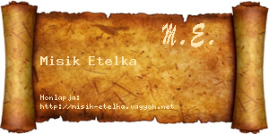Misik Etelka névjegykártya